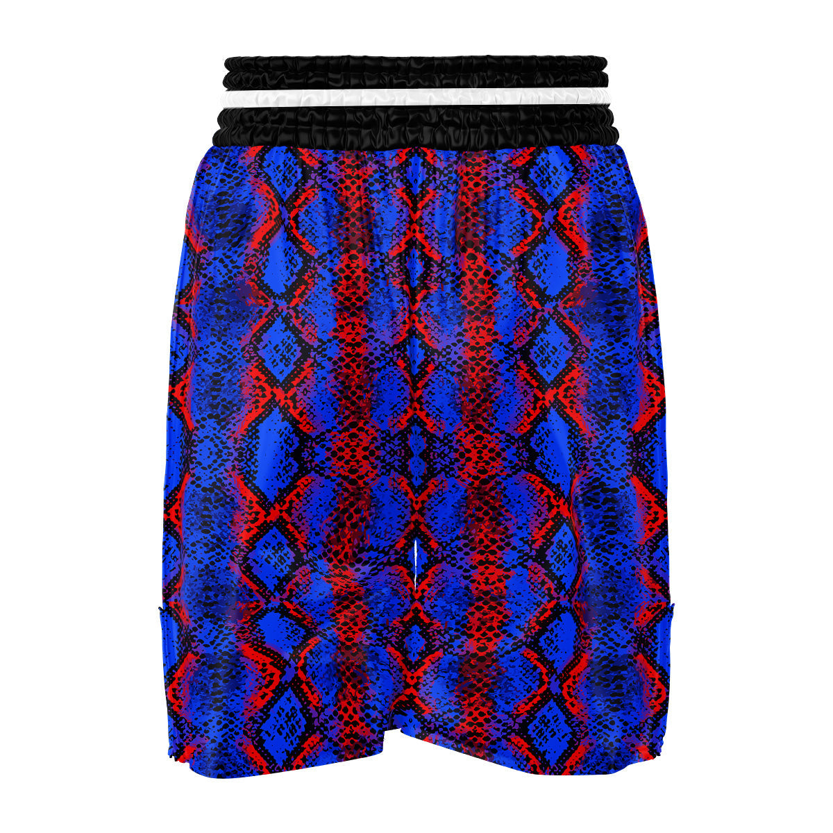 Snakeskin Red And Blue Print Boxing Shorts-grizzshop