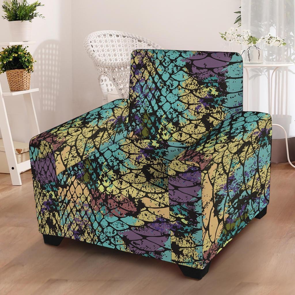 Snakeskin Reptile Armchair Cover-grizzshop