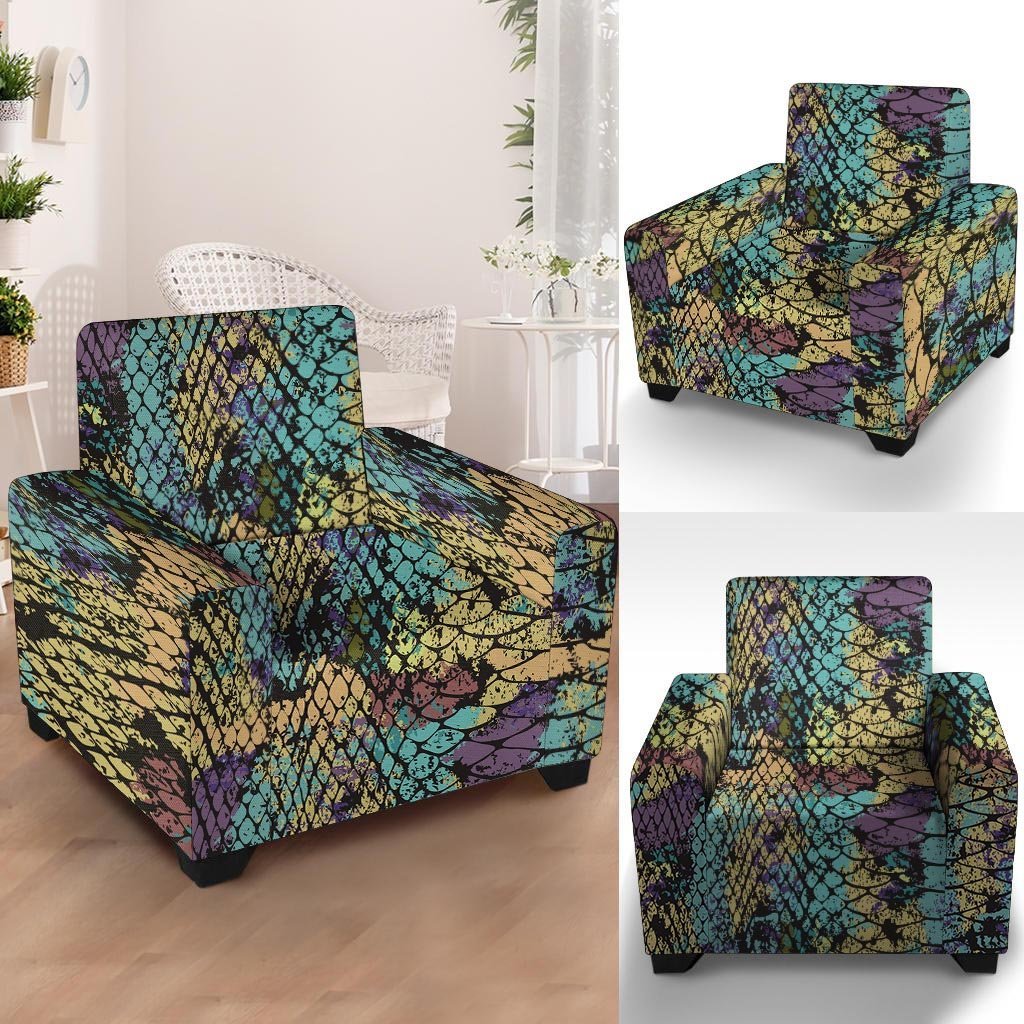 Snakeskin Reptile Armchair Cover-grizzshop