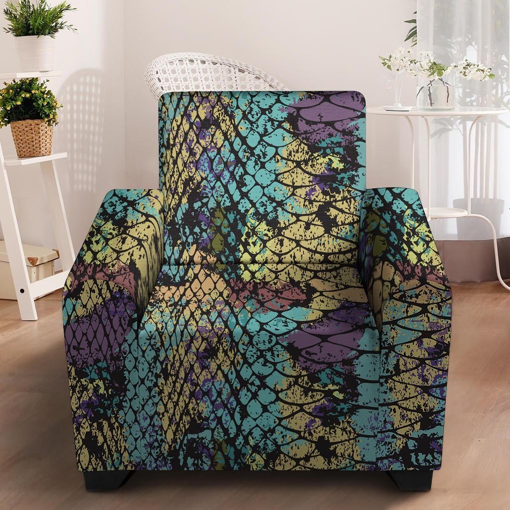 Snakeskin Reptile Armchair Cover-grizzshop