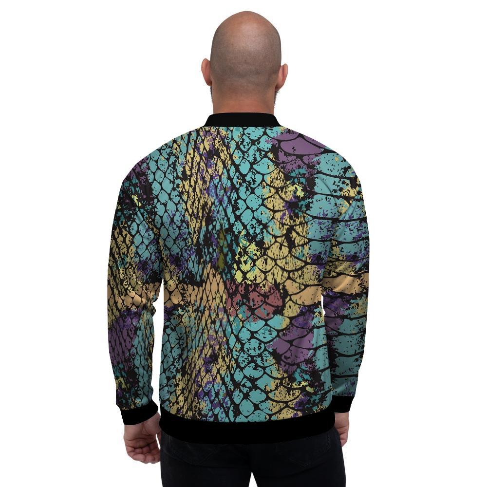 Snakeskin Reptile Men's Bomber Jacket-grizzshop