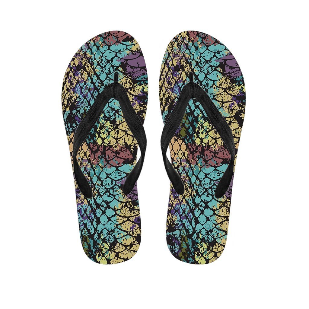 Snakeskin Reptile Men's Flip Flops-grizzshop