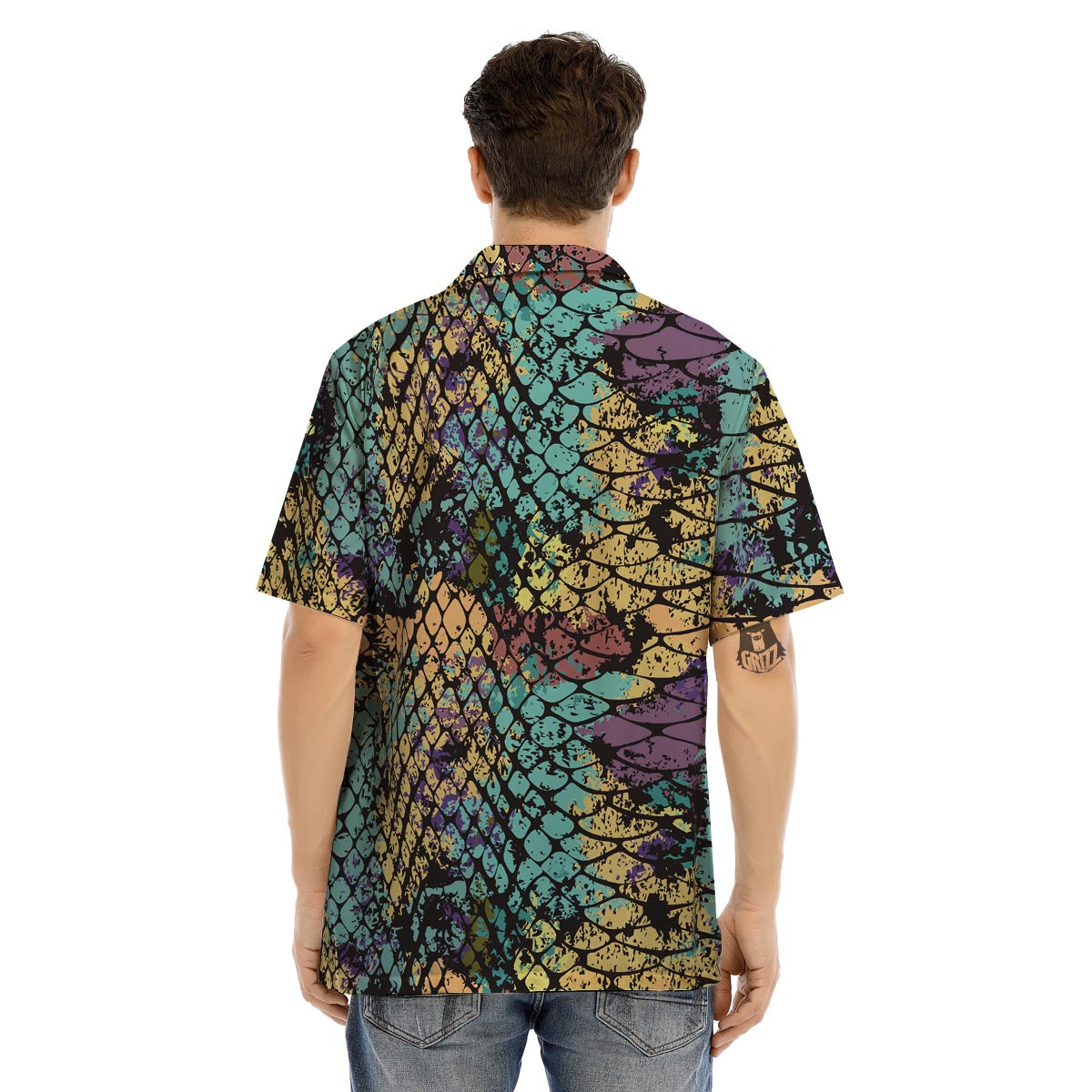 Snakeskin Reptile Men’s Hawaiian Shirt-grizzshop