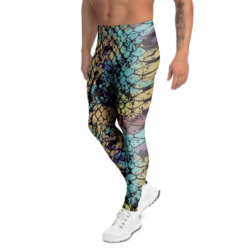 Snakeskin Reptile Men's Leggings-grizzshop