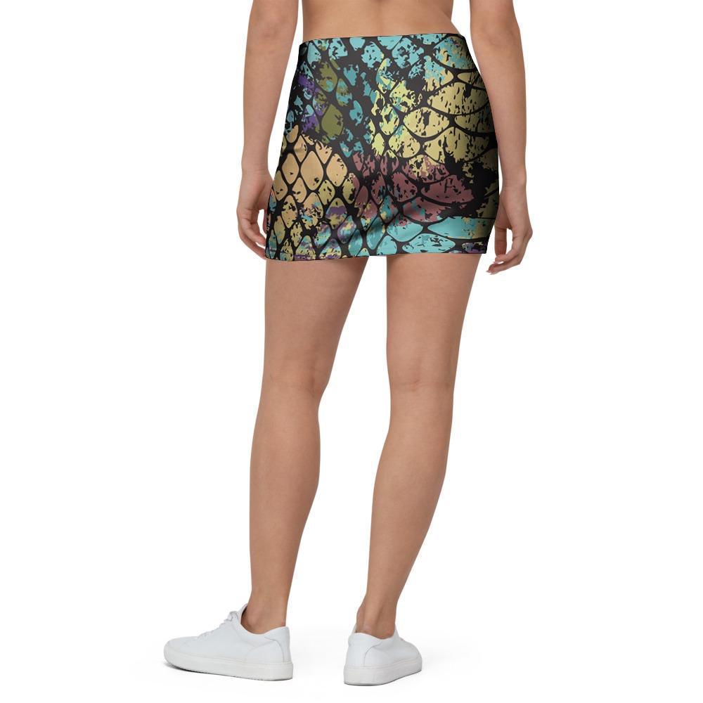 Snakeskin Reptile Mini Skirt-grizzshop