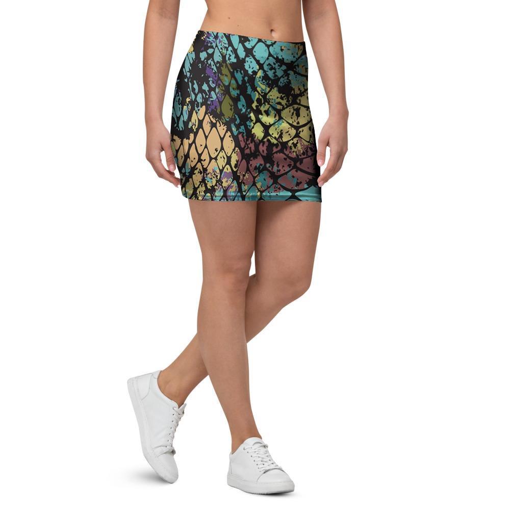 Snakeskin Reptile Mini Skirt-grizzshop