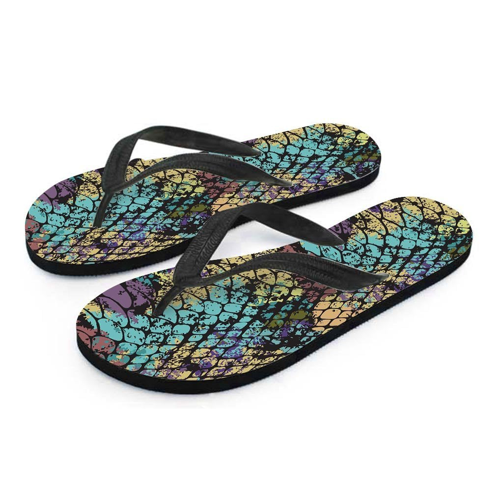 Snakeskin Reptile Women's Flip Flops-grizzshop