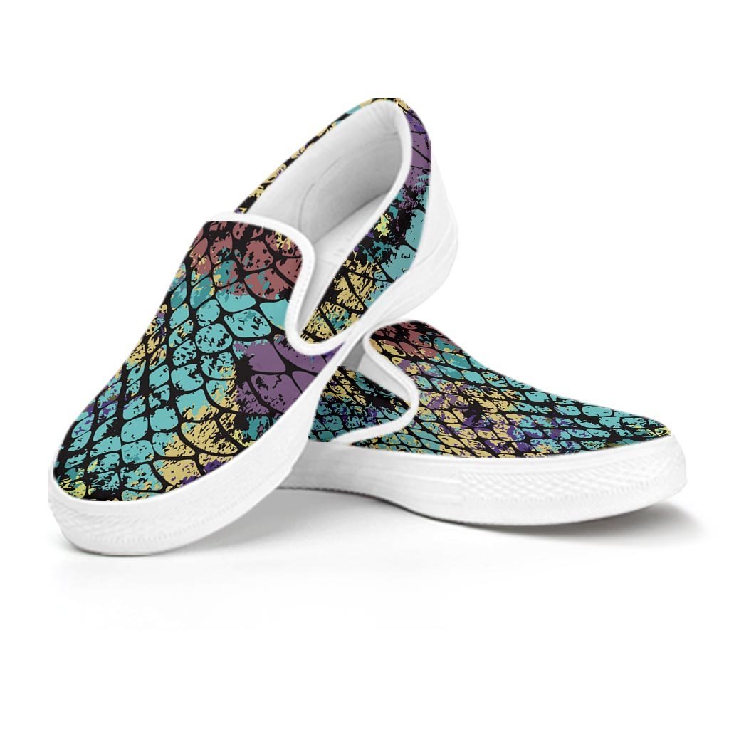 Snakeskin Reptile Women's Slip On Sneakers-grizzshop