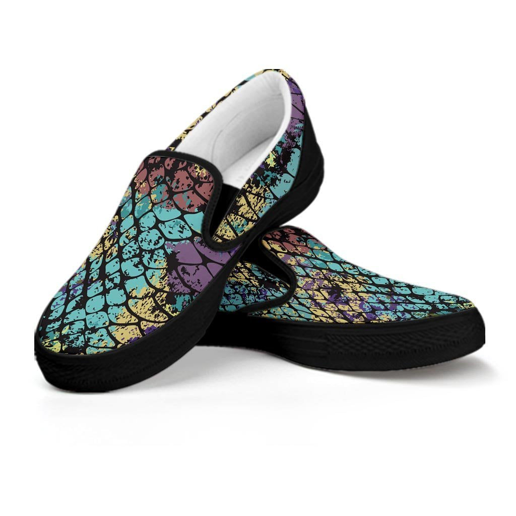 Snakeskin Reptile Women's Slip On Sneakers-grizzshop