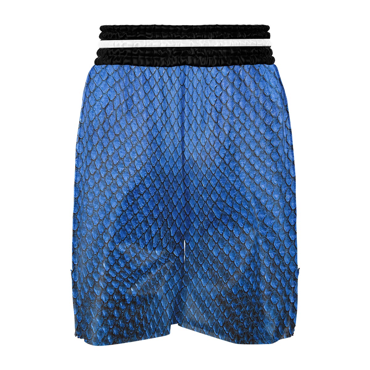 Snakeskin Steel Blue Print Boxing Shorts-grizzshop