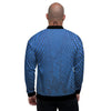 Snakeskin Steel Blue Print Men's Bomber Jacket-grizzshop