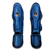 Snakeskin Steel Blue Print Muay Thai Shin Guards-grizzshop