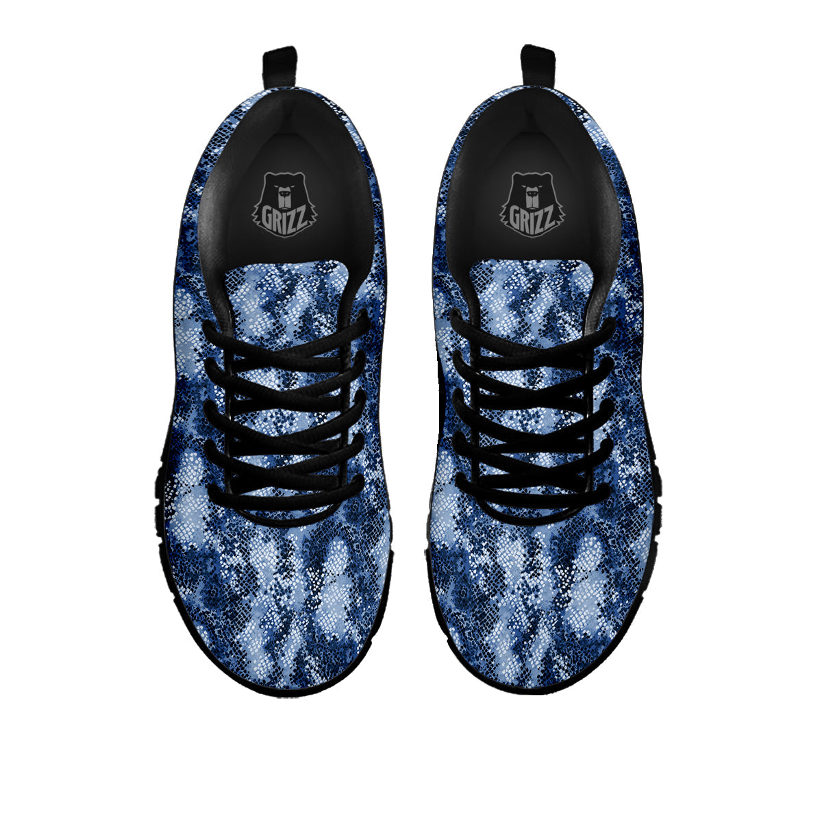 Snakeskin Watercolor Print Pattern Black Sneaker-grizzshop