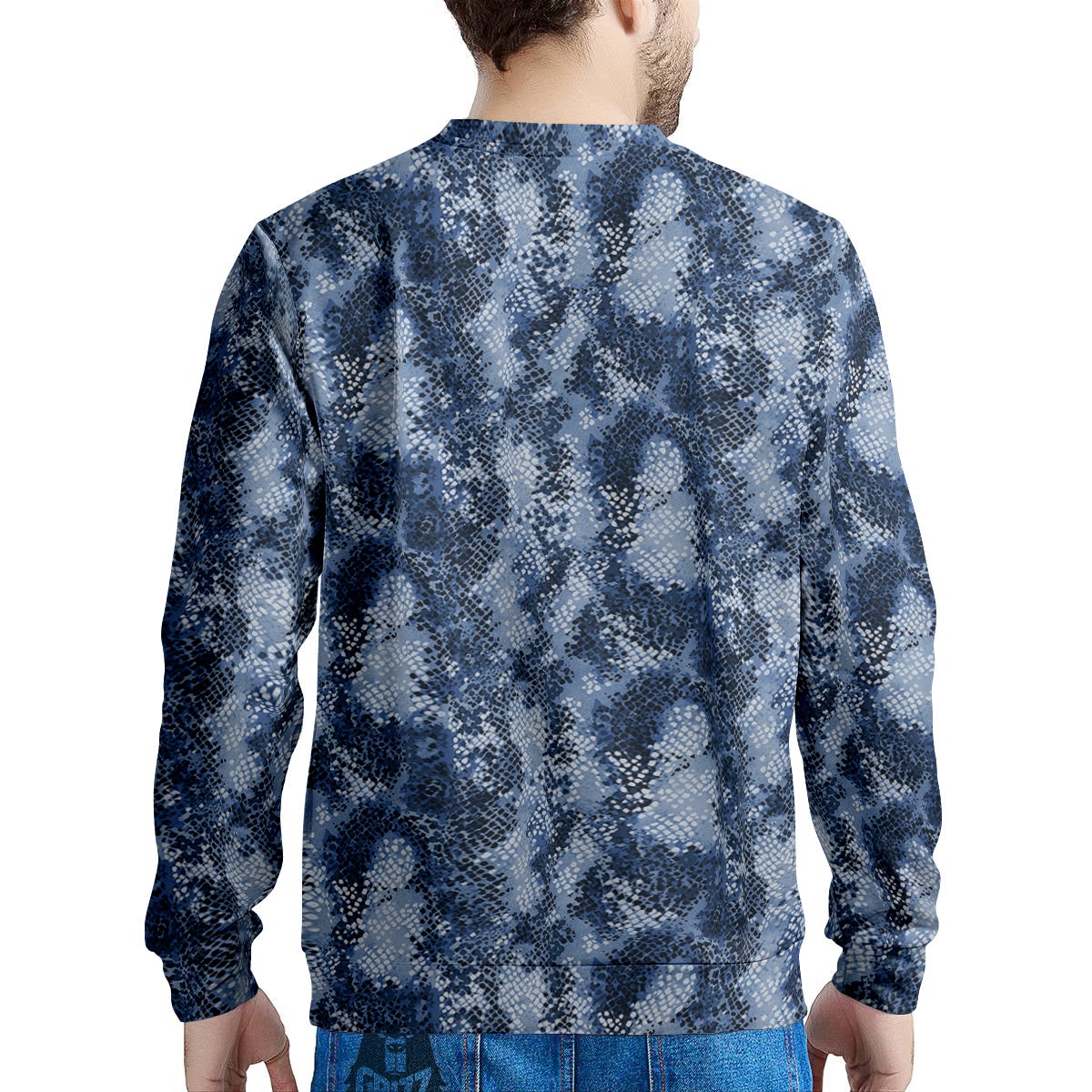 Snakeskin Watercolor Print Pattern Men's Sweatshirt-grizzshop