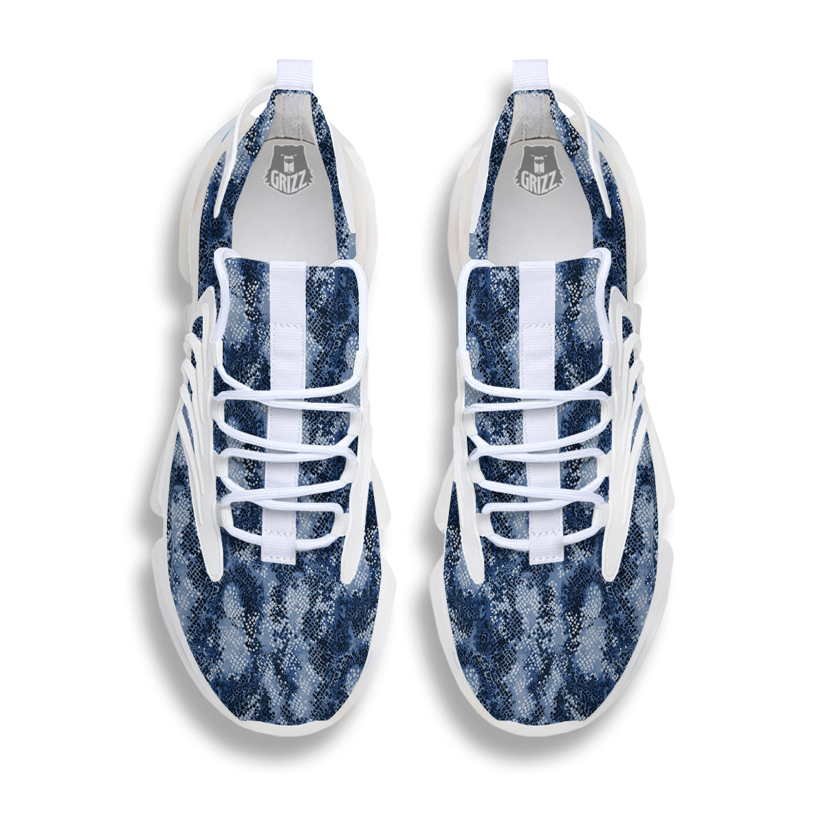 Snakeskin Watercolor Print Pattern White Gym Shoes-grizzshop