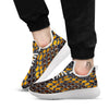 Snakeskin Yellow And Black Print White Athletic Shoes-grizzshop