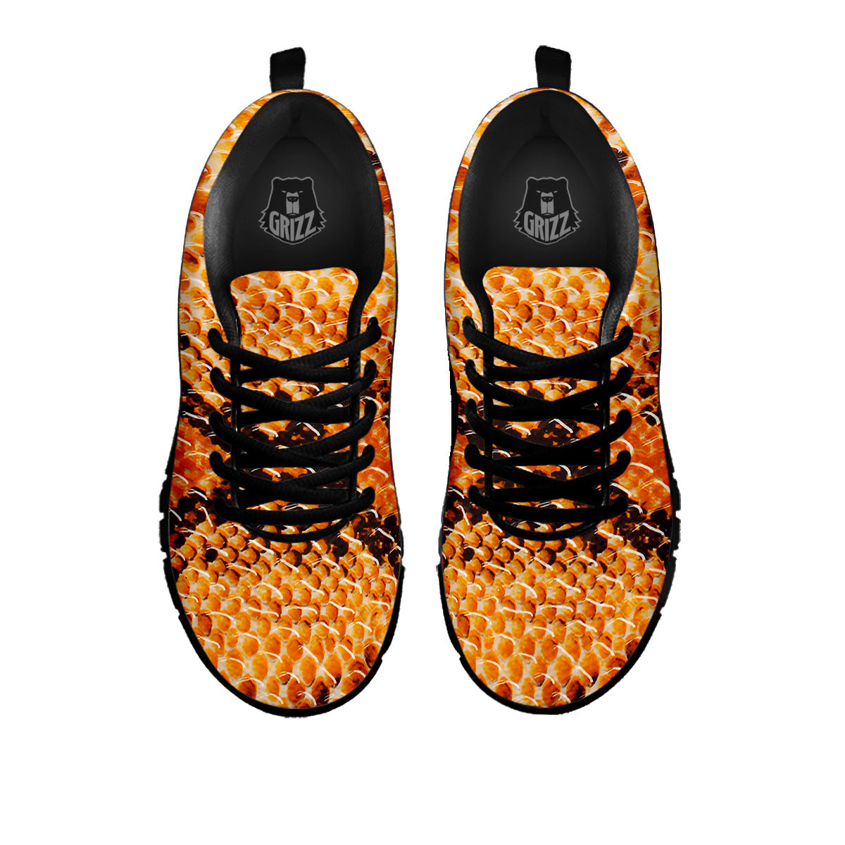 Snakeskin Yellow And Brown Print Black Sneaker-grizzshop