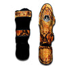 Snakeskin Yellow And Brown Print Muay Thai Shin Guards-grizzshop