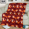 Snow Fox Pattern Print Blanket-grizzshop