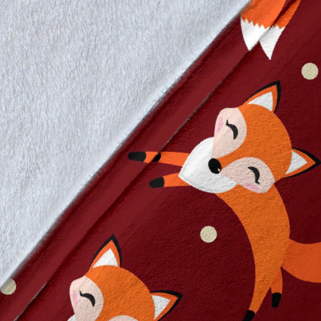 Snow Fox Pattern Print Blanket-grizzshop