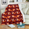 Snow Fox Pattern Print Blanket-grizzshop