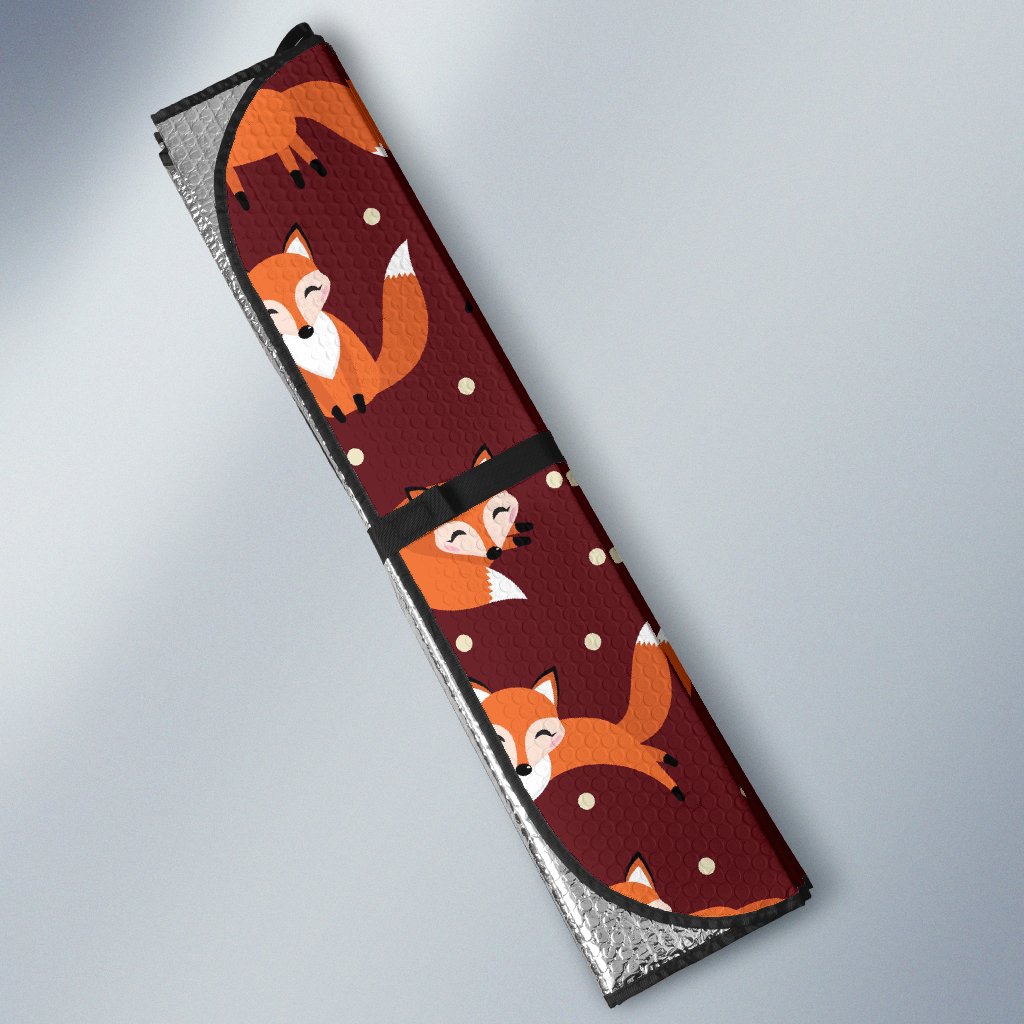 Snow Fox Pattern Print Car Sun Shade-grizzshop