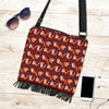 Snow Fox Pattern Print Crossbody Bags-grizzshop