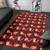 Snow Fox Pattern Print Floor Mat-grizzshop