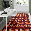 Snow Fox Pattern Print Floor Mat-grizzshop