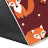 Snow Fox Pattern Print Floor Mat-grizzshop