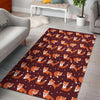 Snow Fox Pattern Print Floor Mat-grizzshop