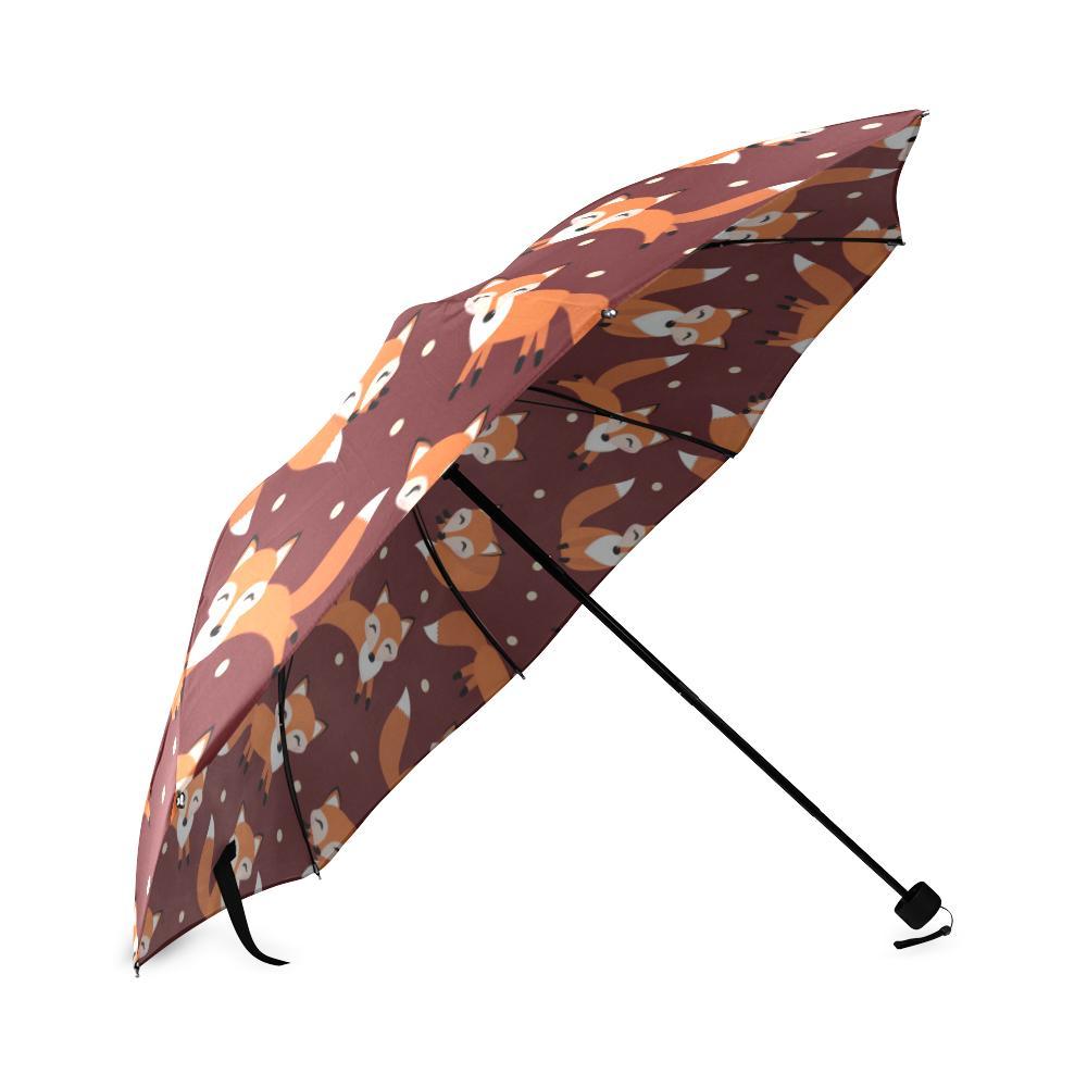 Snow Fox Pattern Print Foldable Umbrella-grizzshop