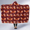 Snow Fox Pattern Print Hooded Blanket-grizzshop