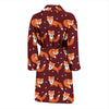 Snow Fox Pattern Print Men Long Robe-grizzshop