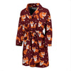 Snow Fox Pattern Print Men Long Robe-grizzshop