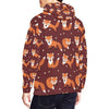 Snow Fox Pattern Print Men Pullover Hoodie-grizzshop