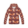 Snow Fox Pattern Print Men Pullover Hoodie-grizzshop