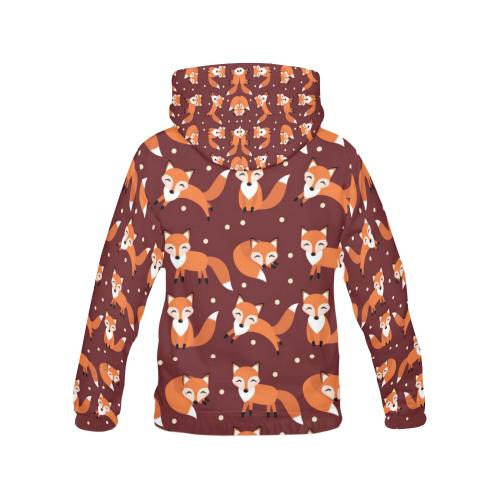 Snow Fox Pattern Print Men Pullover Hoodie-grizzshop