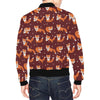 Snow Fox Pattern Print Men's Bomber Jacket-grizzshop