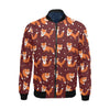 Snow Fox Pattern Print Men's Bomber Jacket-grizzshop