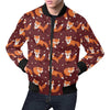 Snow Fox Pattern Print Men's Bomber Jacket-grizzshop