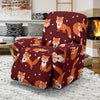 Snow Fox Pattern Print Recliner Cover-grizzshop