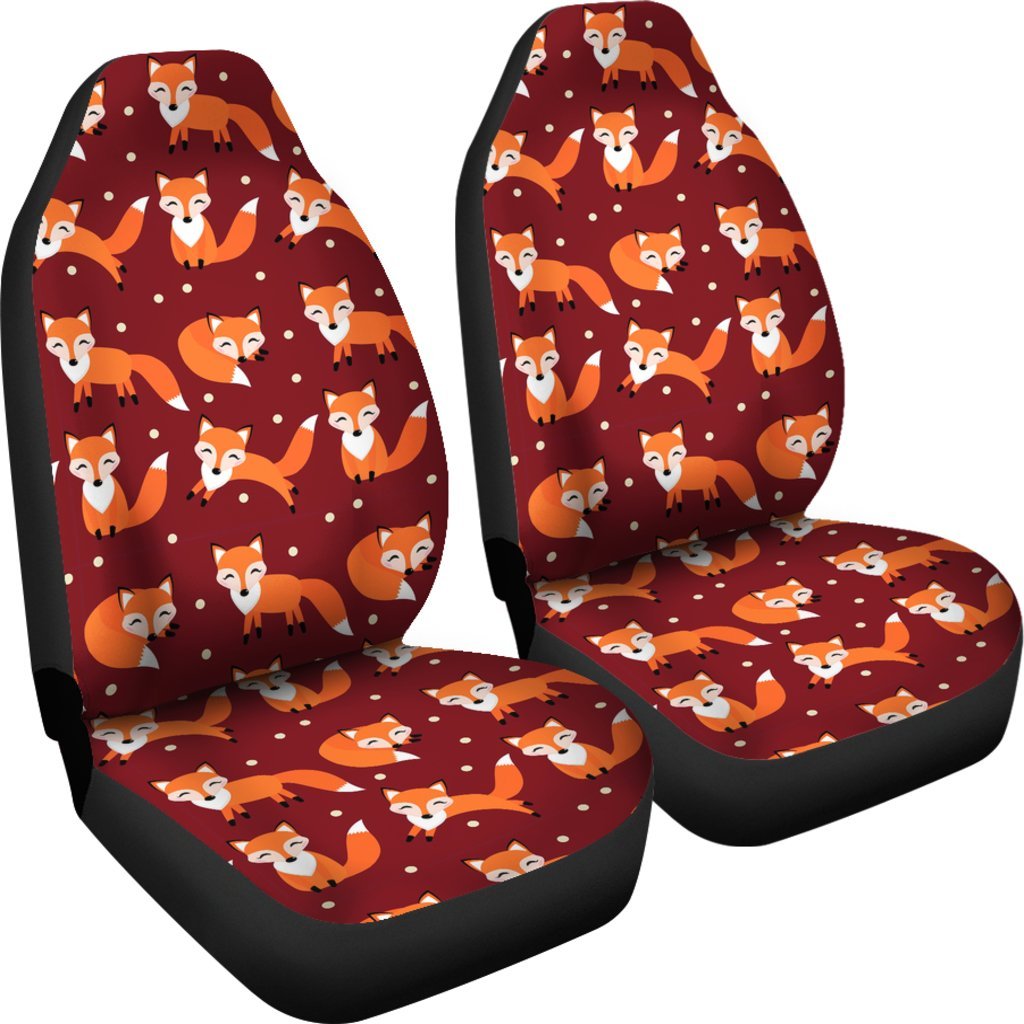 Snow Fox Pattern Print Universal Fit Car Seat Cover-grizzshop