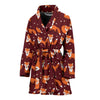 Snow Fox Pattern Print Women Long Robe-grizzshop