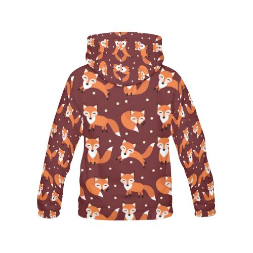 Snow Fox Pattern Print Women Pullover Hoodie-grizzshop