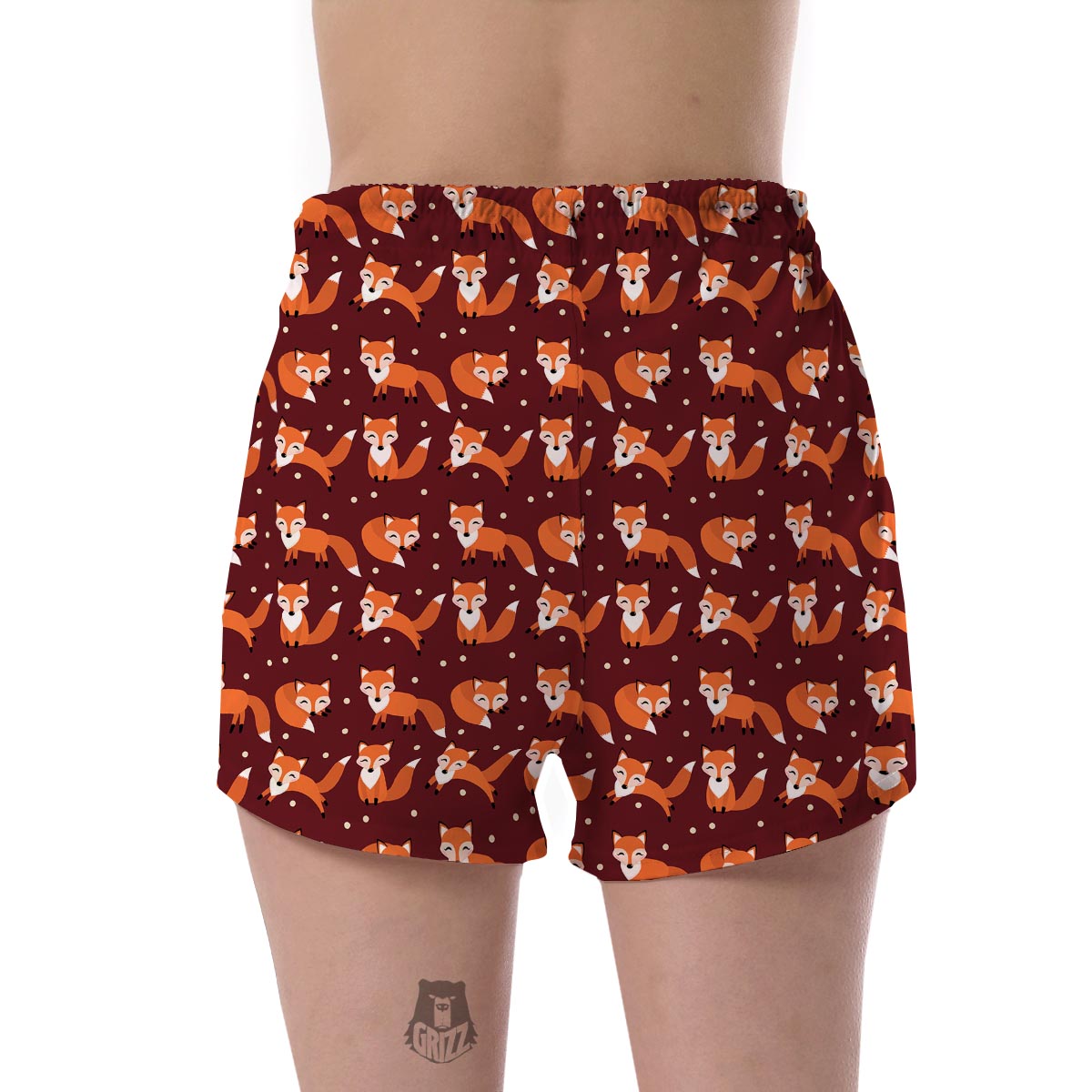 Snow Fox Pattern Print Women's Shorts-grizzshop