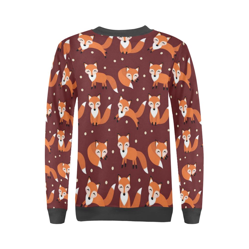 Snow Fox Pattern Print Women's Sweatshirt-grizzshop