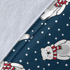 Snow Polar Bear Christmas Pattern Print Blanket-grizzshop