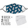 Snow Polar Bear Christmas Pattern Print Face Mask-grizzshop