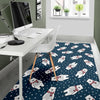 Snow Polar Bear Christmas Pattern Print Floor Mat-grizzshop